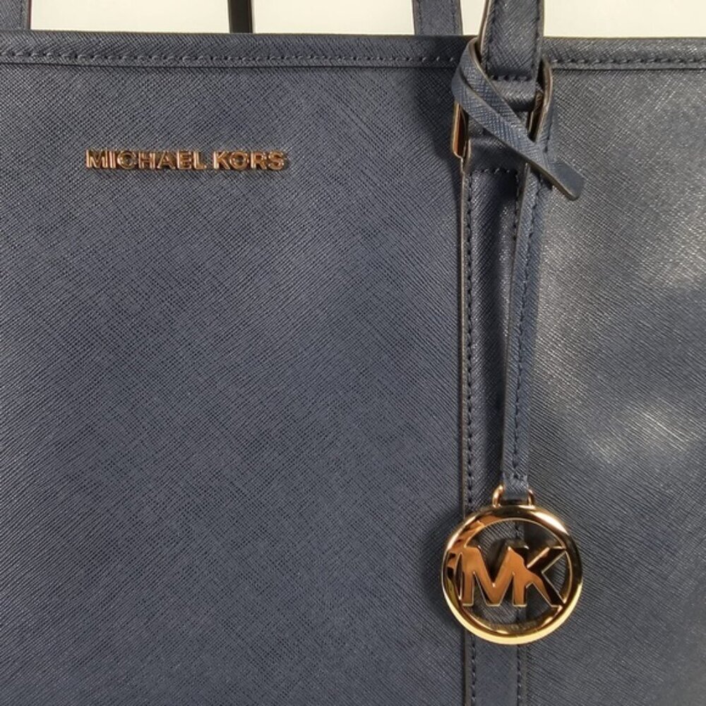 MICHAEL KORS LEATHER LOGO Navy Sady Large Tote Bag IM-1904 F19 35T7GD4T7L 406 - Picture 8 of 16